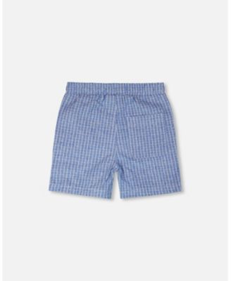 Big Boys Printed Chambray Shorts Denim Stripes
