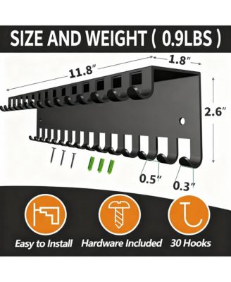 Wall Hanging Jewelry Organizer with 30 Hooks for Necklaces and Bracelets