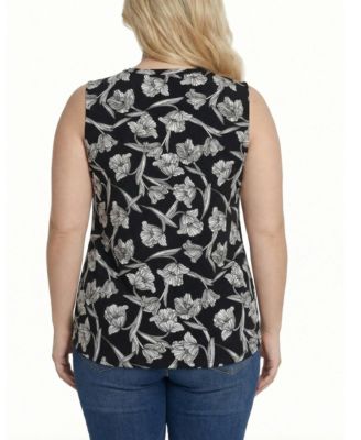 Plus Size Sleeveless Knit V Neck Top