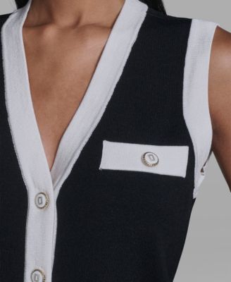 Women's Button-Down V-Neck Sweater