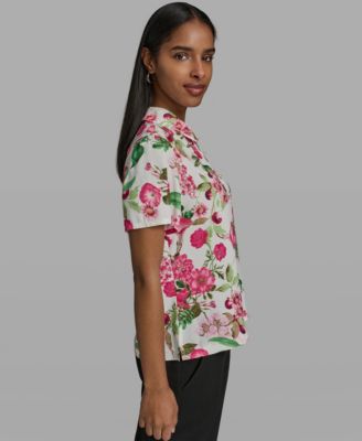 Women's Short-Sleeve Collared Blouse