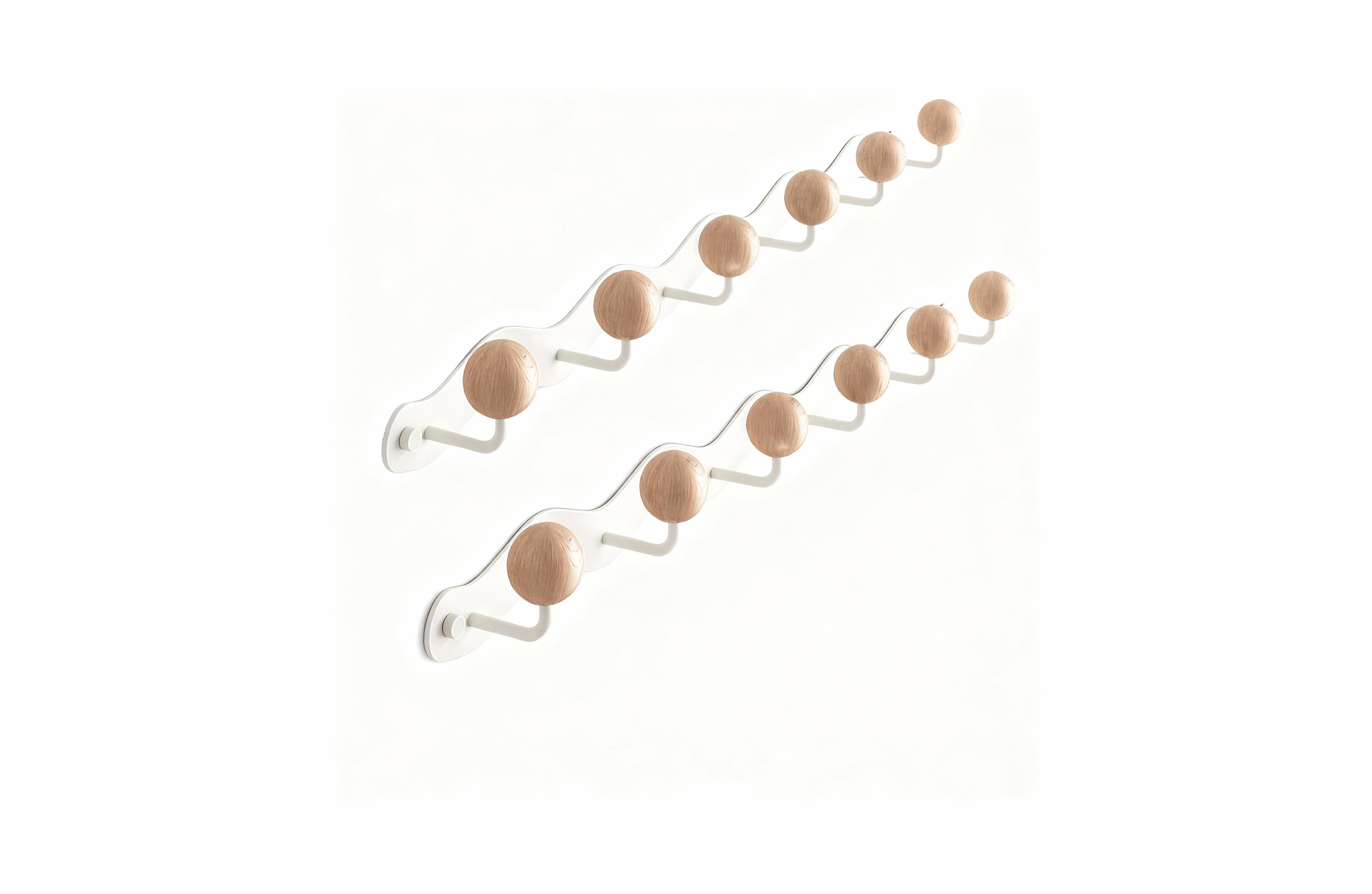 Yigii Heavy Duty Metal & Wood Coat Hooks Wall Mount, 6-Tri Hooks, Adhesive & Screw In-2pack