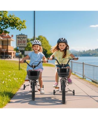 12 Inches Kids Bike with Basket and Adjustable Handlebar for 3-4 Years Old