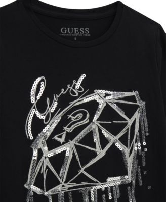 Girls' 7-16 Long-Sleeve Rhinestone-Embellished Logo T-Shirt