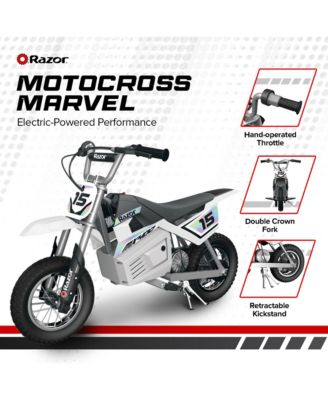 MX400 Dirt Rocket Electric Motocross Motorcycle Bikes, 1 White & 1 Green