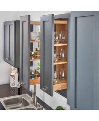 8" Pullout Kitchen Wall Cabinet Organizer Soft-close, 448-BBSCWC-8C