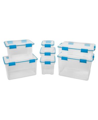 Large 20 Qt Home Storage Container Tote with Latching Lids, (18 Pack)
