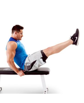 Flat Utility Flat Strength Training Home Gym Lifting Weight Bench, White