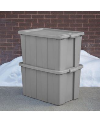 30 Gallon Tuff1 Storage Tote, Stackable Plastic Bin with Lid, 4 Pack