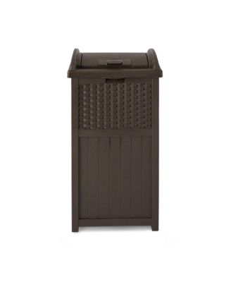 GHW1732 Trashcan Hideaway Outdoor 33 Gallon Garbage Waste Bin, Brown