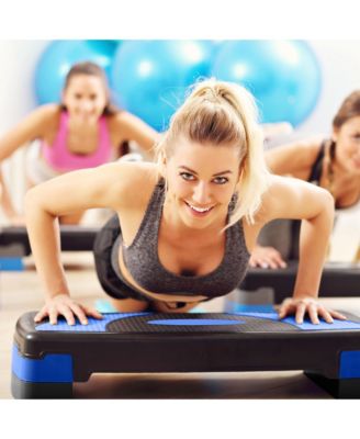 Adjustable Workout Aerobic Step Platform Trainer w/ Raisers