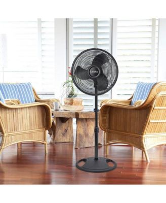 16" 3-Speed Adjustable Tilting Oscillating Standing Pedestal Fan, Black