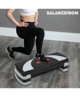 Adjustable Workout Aerobic Step Platform Trainer, Gray/Black