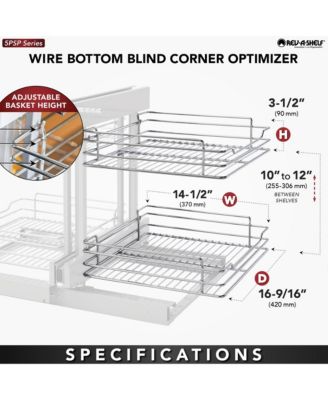 18" Blind Corner Kitchen Cabinet Organizer w/ Soft-close, 5PSP-18SC-CR