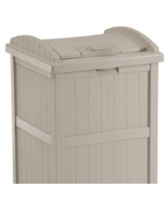 30-33 Gallon Deck Patio Resin Garbage Trash Can Hideaway, Taupe (2 Pack)