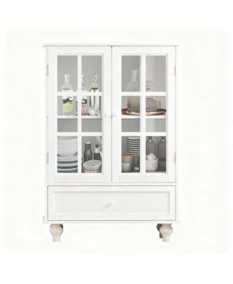 36" Kitchen Sideboard Cabinet with Glass Doors and Drawer