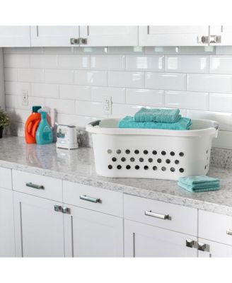 589132 Comfort Carry White Plastic Lightweight Laundry Basket, Pack of 3