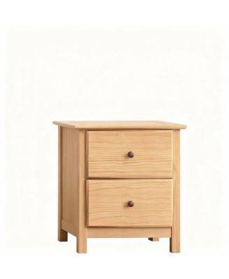 Solid Wood Shaker 2-Drawer Nightstand