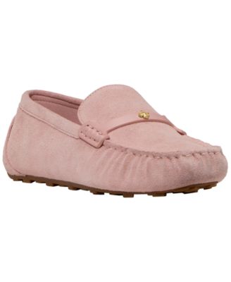 Women's Flower Stud Round Toe Moccasin Loafers