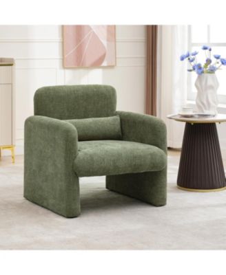 Accent Chair with Arms, Modern Chenille Fabric Living Room Chair