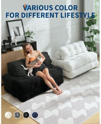 Folding Sofa Bed,Convertible Sleeper Chair with Pillows & Portable Fold Out Chair Bed Boneless Couch,Sofa Lounge for Living Room