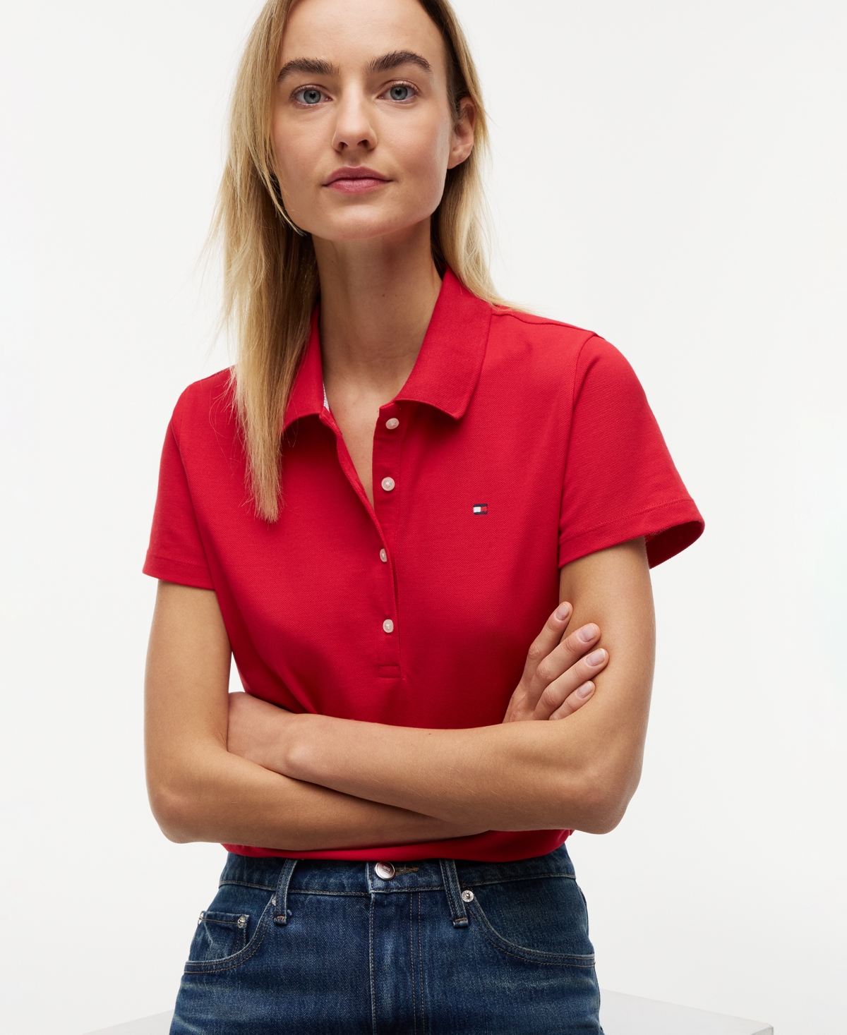 Tommy Hilfiger Women's Classic Pique Short-Sleeve Polo T-Shirt