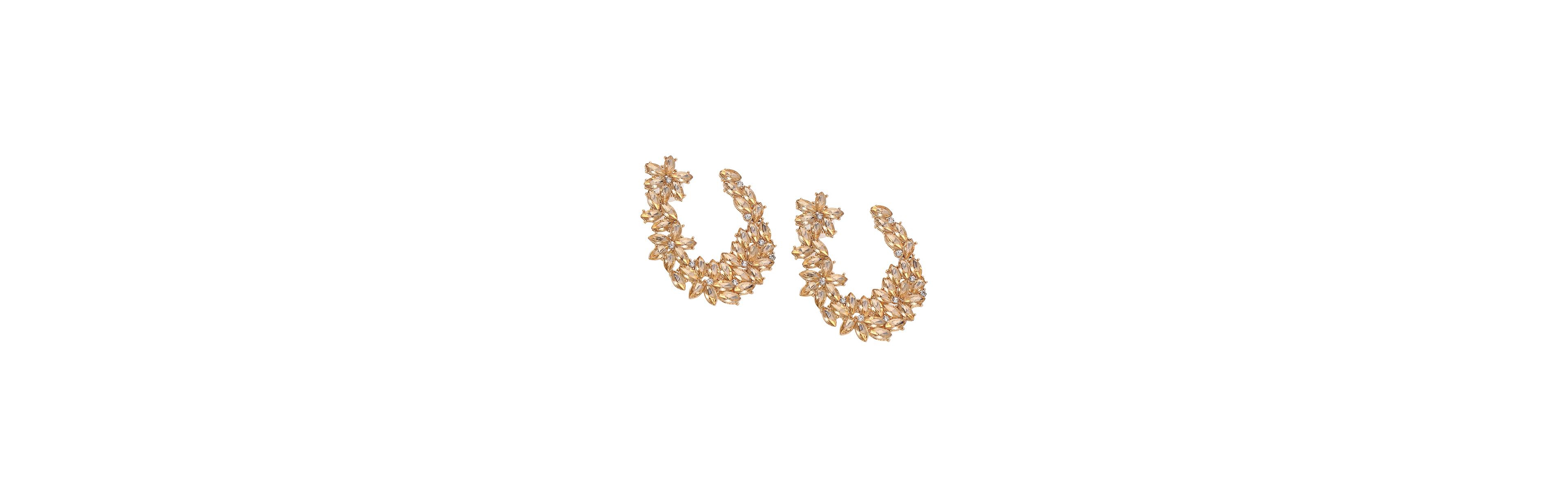 Sohi Gold Botanical Drop Earrings