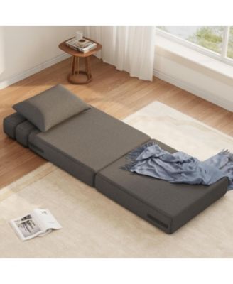 Folding Sofa Bed With Upgraded Pillow, Convertible Sleeper Chair- Modern Comfortable Sofa Bed Linen Fabric