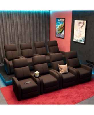 linen fabric manual recliner chair with side pocket, high backrest, thick cushion and adjustable push back lounge design