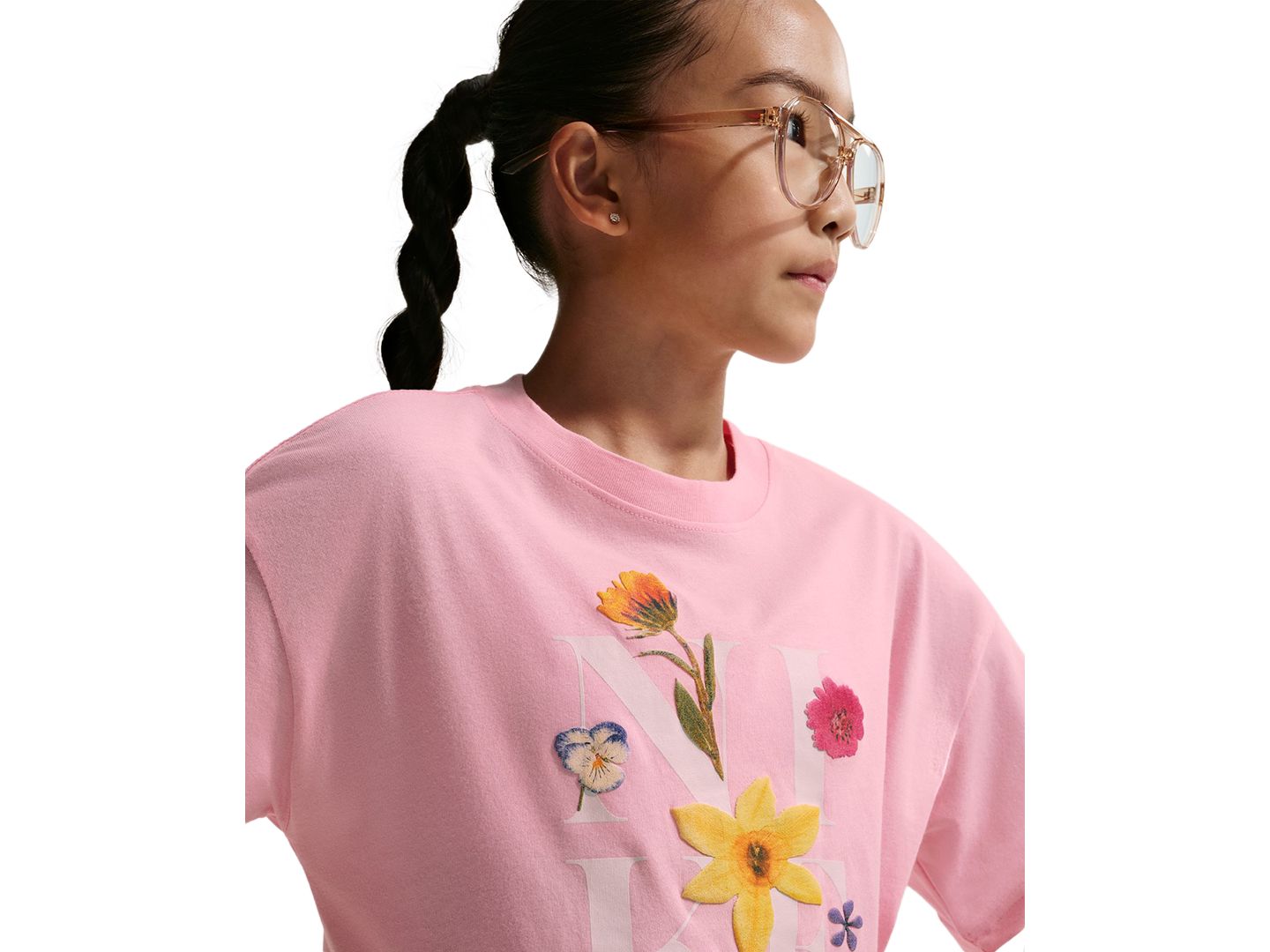 Детская футболка Nike Sportswear свободного кроя, 7-16, цвет: Мягкий розовый — фото 3