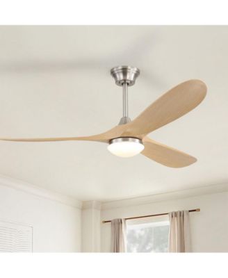 60-inch Modern Sand Nickel 3-blade Ceiling Fan Light With Remote Control Supports Mobile Phone Connection And Voice Function