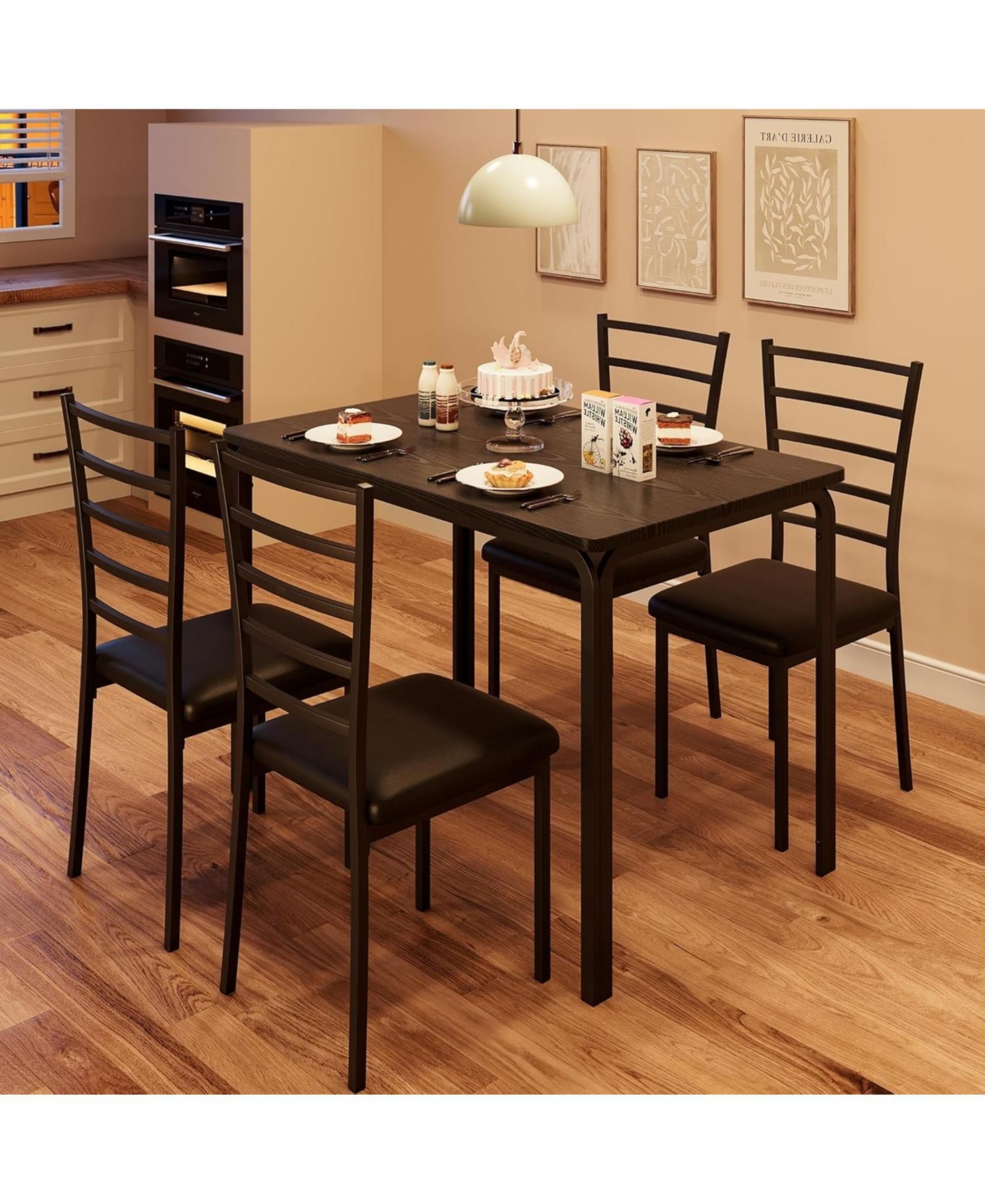 gaomon Dining Table for 2 Small Table and Chairs Set of 2 Dinette Set for 2 Square Dinner Table Set 3 Piece Kitchen and Dining Room Sets.