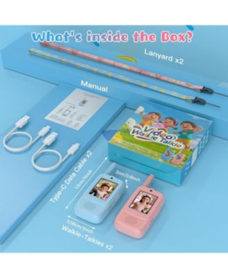 Kids Video 2 Pack Walkie Talkies with Screen & Voice Effects for Family/Camping/Hiking, Christmas Birthday Gifts