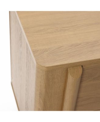 Mid-Century 2-Drawer Nightstand, 23.6'' Engineered Wood Accent Table