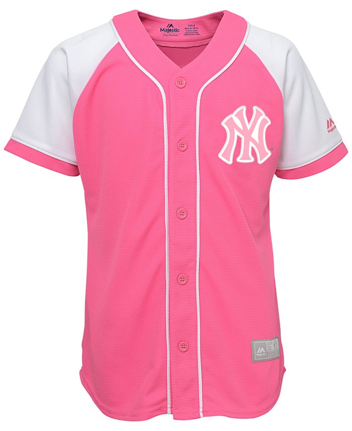 Majestic Girls' New York Yankees Pink Fashion Jersey - Macy's