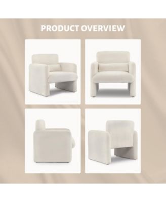 Chenille Upholstered Modern Accent Armchair