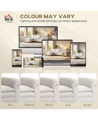 Sectional Sofa, L Shaped Couch with Deep Seat, Ottoman,