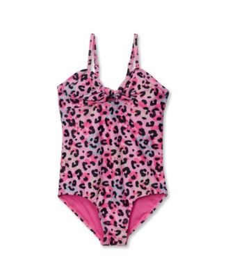 Girls Chlorine Resistant Cutout One Piece Swimsuit