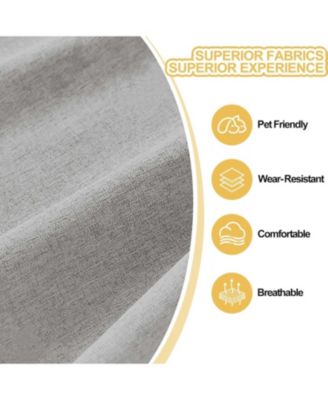 80in Comfy Couch, 3 Seater Sofa with Metal Legs, Deep Seat Sofa with Linen Fabric Modern Sofa Couch for Living Room, Apparment, Office