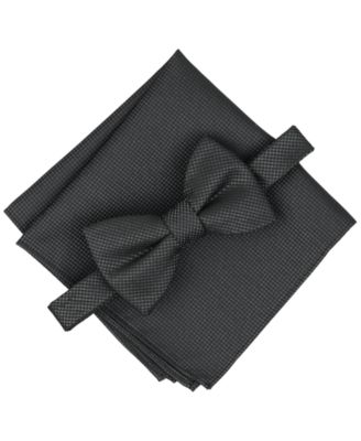 Men's Wolfe Solid Bow Tie and Pocket Square, 2-Piece Set