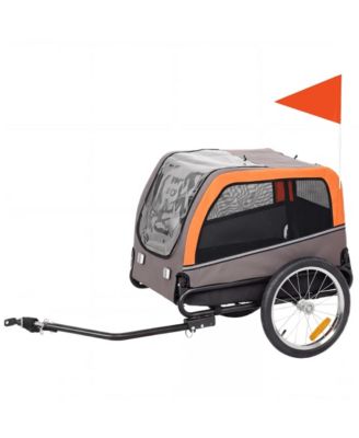 Foldable Pet Bike Trailer Carrier for Dogs & Small Animals, Collapsible Bicycle Attachment