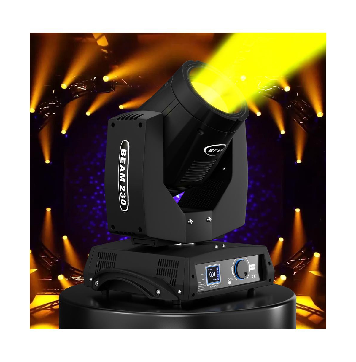 Artudatech 230W Sharp Beam Moving Stage Light with 8 Prisms & 17 Patterns, Auto/Sound/Dmx Modes