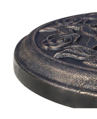 20 lbs Round Decorative Resin Rose Umbrella Pole Holder w/ Finish