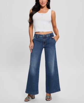 Women's Zoya Wide-Leg Faded High-Rise Jeans