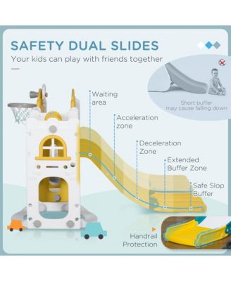 8 in 1 Toddler Slide and Swing Set with 2 Slides for Ages 1-3,