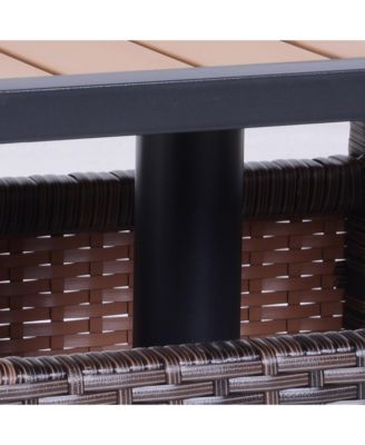 Rat Wicker Outdoor Accent Table Umbrella Sd with Umbrella Insert