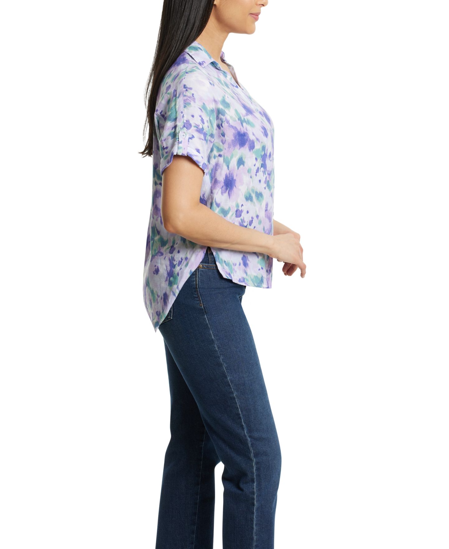 Женская рубашка Gloria Vanderbilt Demi Short-Sleeve, цвет: Сиреневый — фото 2