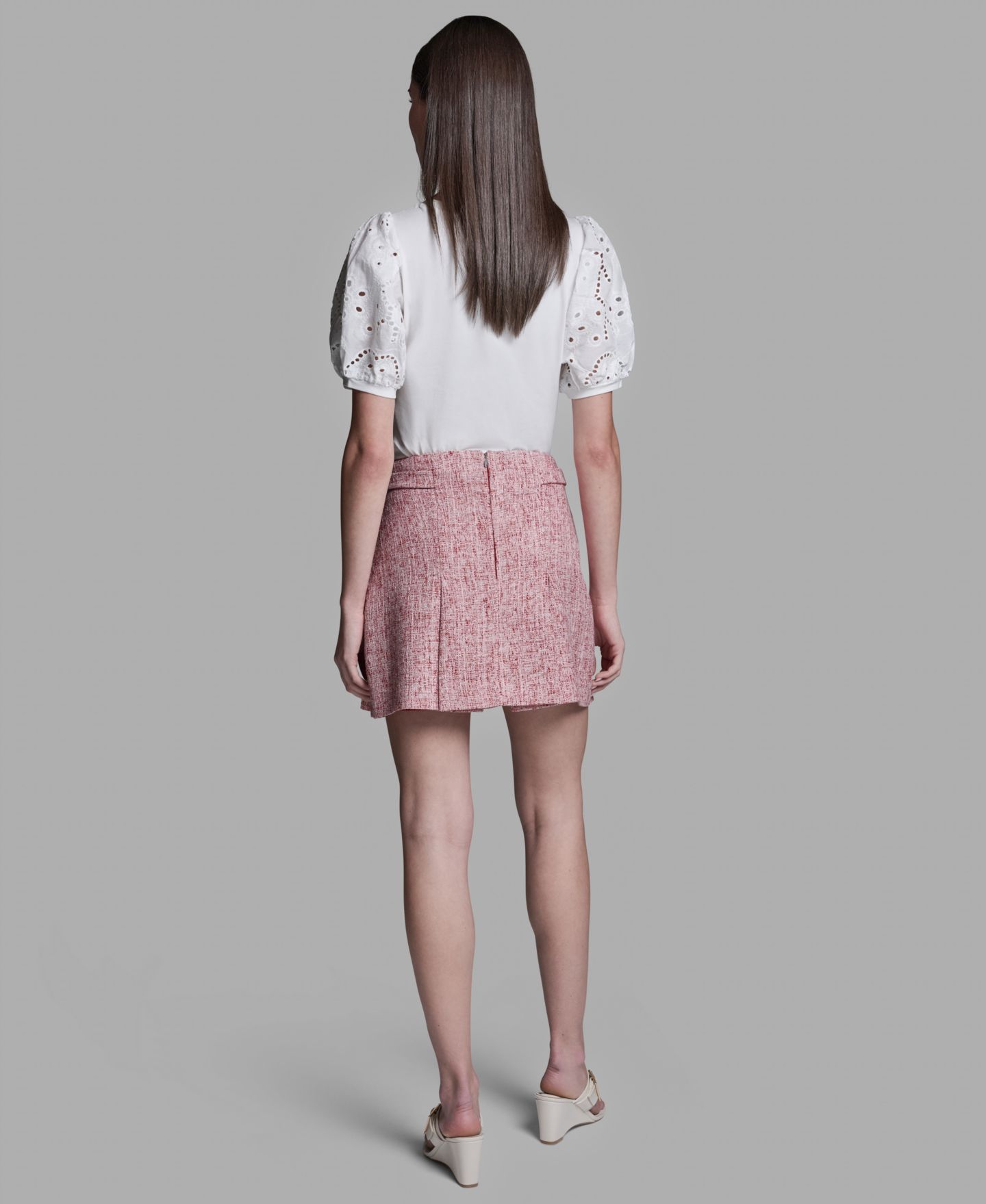 Женская юбка BCBG Pleated Mini, цвет: Красный разноцветный — фото 6