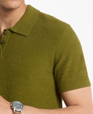 Men's Regular-Fit Boucle Sweater Polo Shirt
