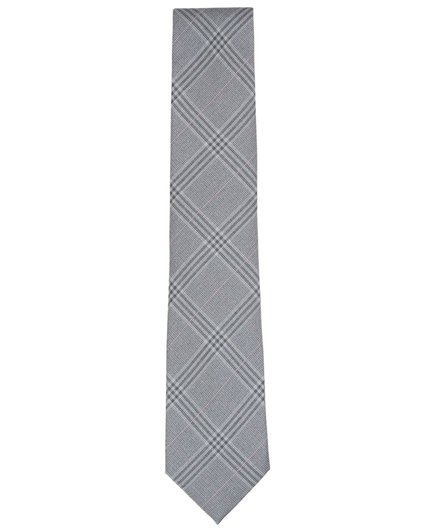 Мужской галстук Michael Kors Lascaux Plaid Tie, цвет: Серый — фото 2